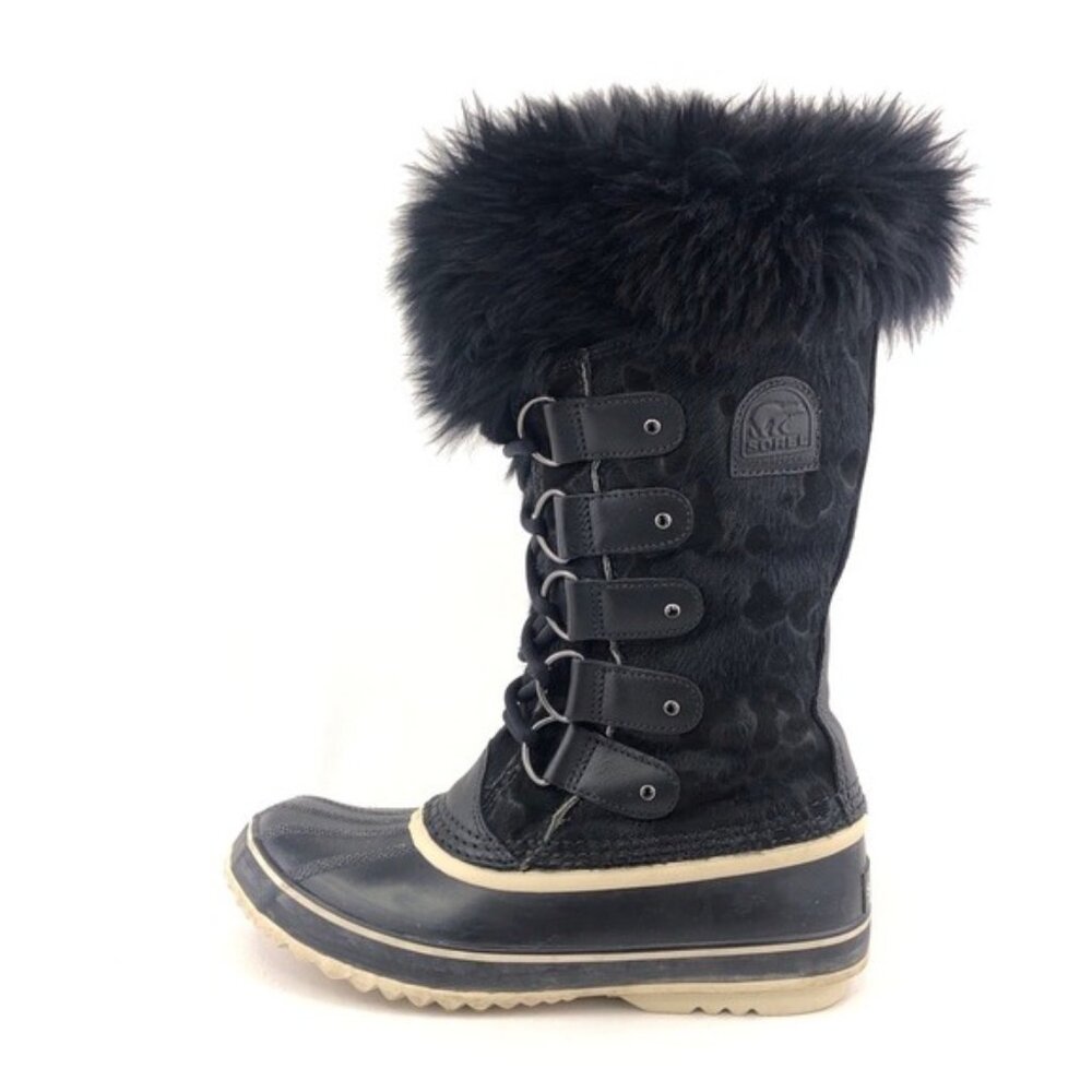 Sorel Joan of Arctic Reserve Black Fur Winter Boots 8